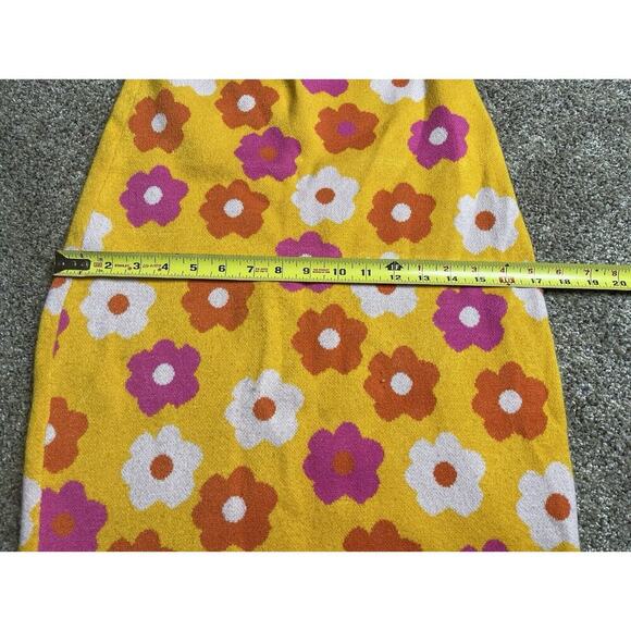 Willow & Wind Bohemian Hippie Floral Yellow Pink Dress Halter Sweater Medium - Picture 7 of 9